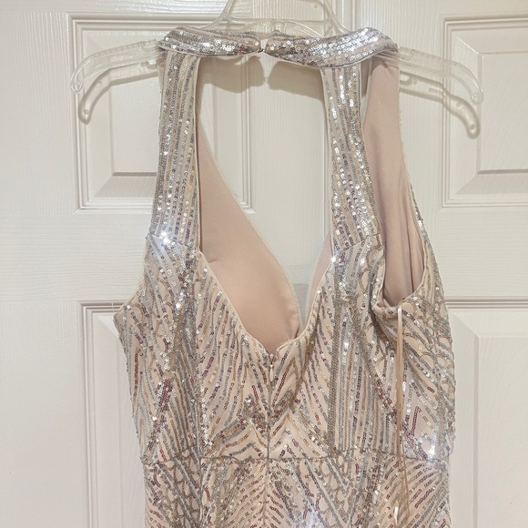 R & M Richards Sleeveless Two Tone Sequin Formal Gown wedding guest size 12 SPO - Picture 8 of 12